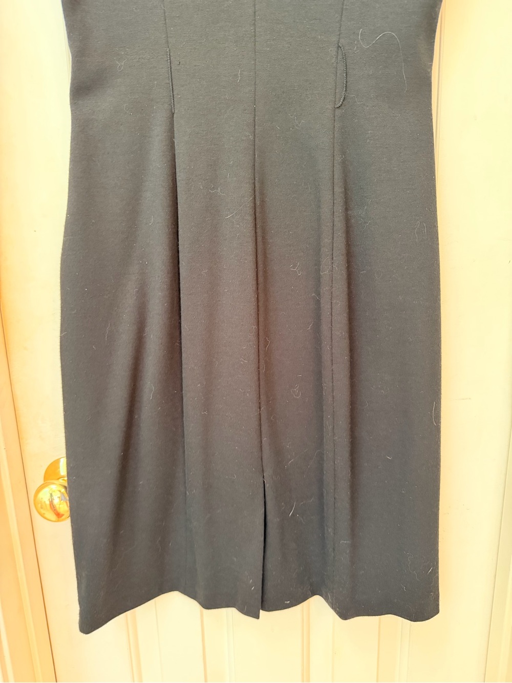 Signature by Sangia Black Cap-Sleeve Sheath Dress, Contrast White Stitching Sz 8 - Picture 9 of 12